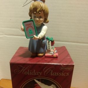Vintage  Holiday Classic Eckerd ornament "Slated for Christmas"
